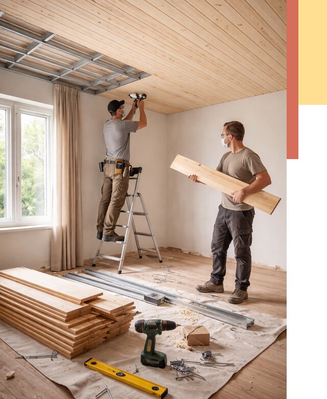 Монтаж потолка из вагонки в Наро-Фоминске от 6659 руб. | Быстро и недорого — ОТДЕЛОЧНИК-Нр-