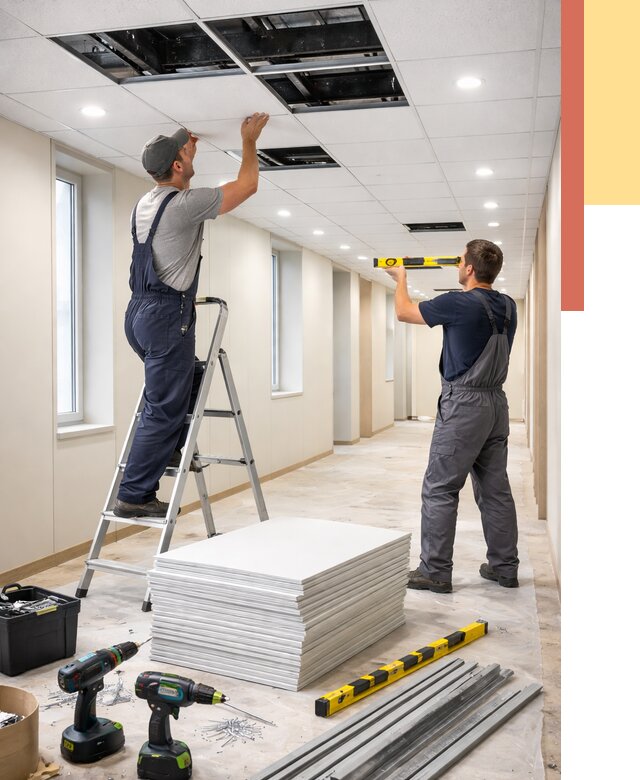 Ремонт потолка Армстронг в Наро-Фоминске от 4610 руб. — быстро и недорого | ОТДЕЛОЧНИК-Нр-