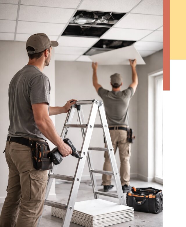 Обслуживание подвесного потолка в Наро-Фоминске от 3586 руб. — быстро и недорого | ОТДЕЛОЧНИК-Нр-