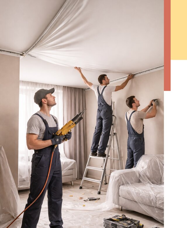 Установка натяжного потолка в Наро-Фоминске от 4610 руб. | Быстро и недорого — ОТДЕЛОЧНИК-Нр-