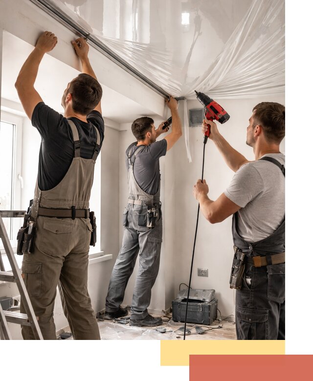 Монтаж глянцевого натяжного потолка в Наро-Фоминске быстро и качественно