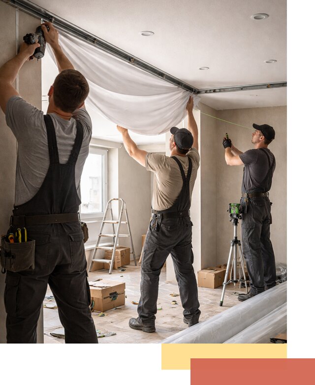 Монтаж парящего натяжного потолка под ключ в Наро-Фоминске