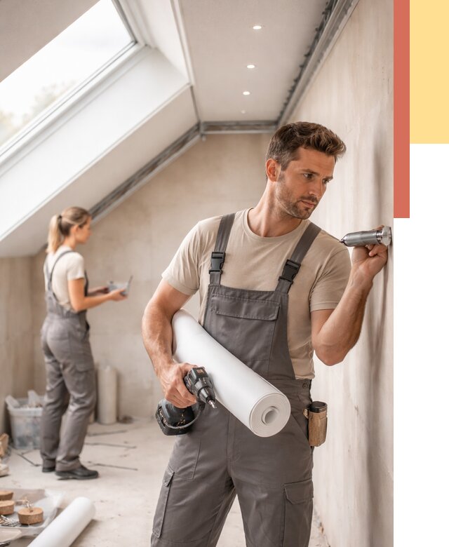 Монтаж натяжного потолка на мансарде в Наро-Фоминске от 3586 руб. | ОТДЕЛОЧНИК-Нр-