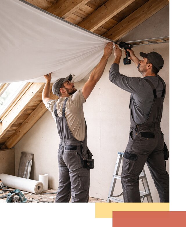 Монтаж натяжного потолка в мансарде в Наро-Фоминске