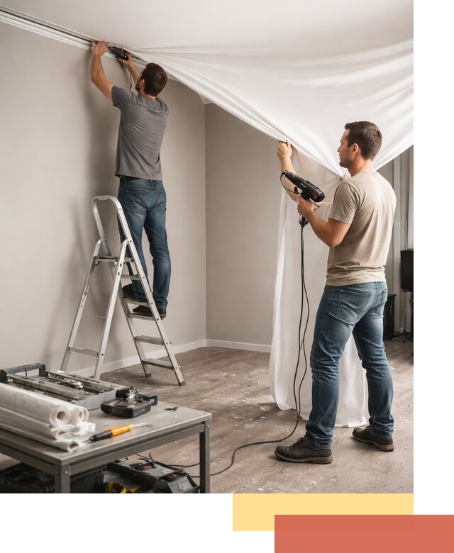 Монтаж натяжного потолка в студии в Наро-Фоминске