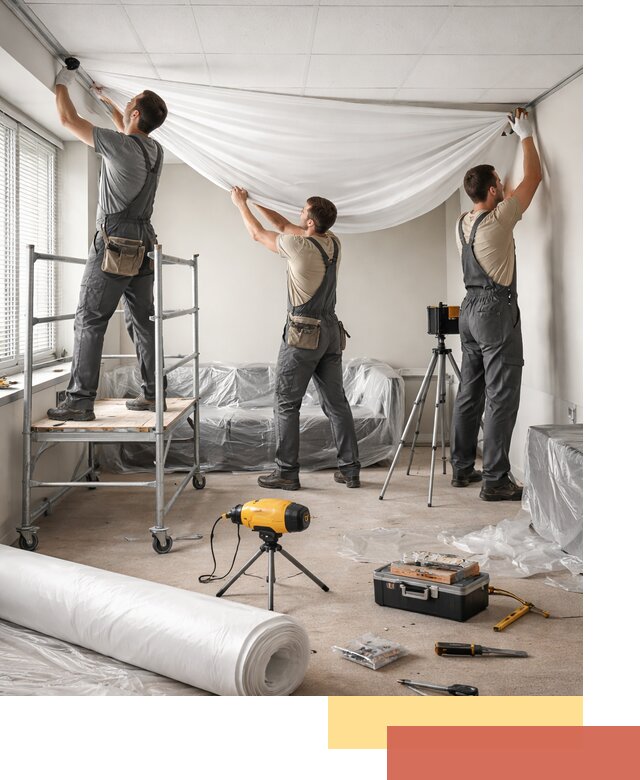 Монтаж натяжного потолка в офисе в Наро-Фоминске