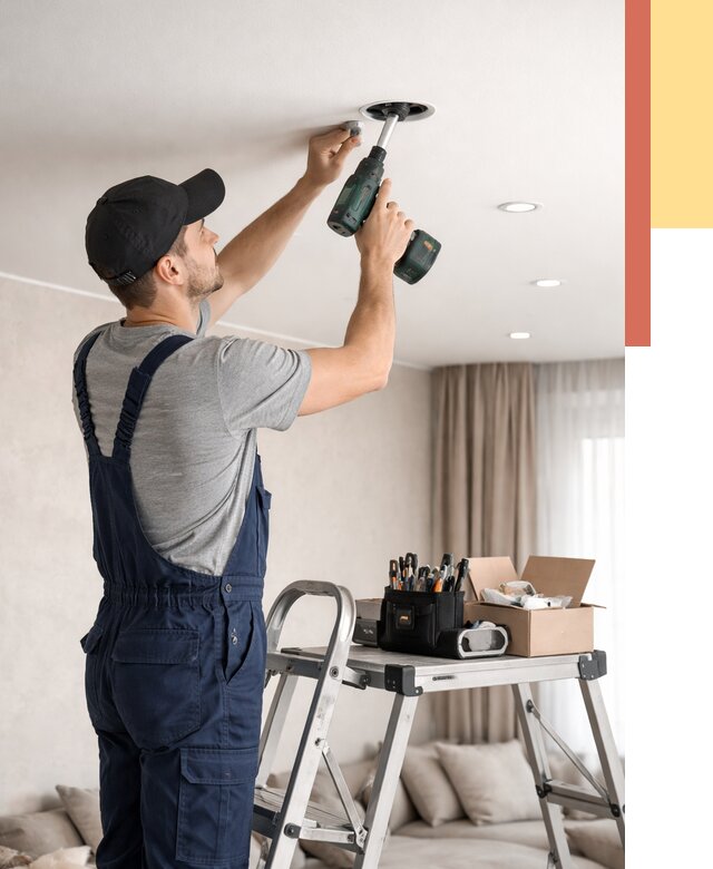 Установка и монтаж точечных светильников в натяжной потолок в Наро-Фоминске от 1844 руб. | ОТДЕЛОЧНИК-Нр-