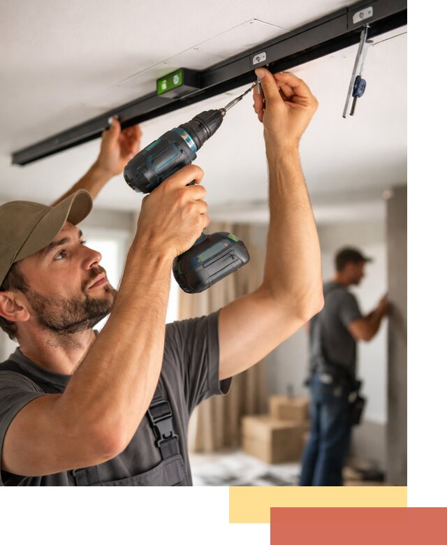 Установка трековых светильников в натяжной потолок в Наро-Фоминске