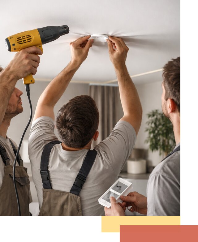 Ремонт прокола полотна натяжного потолка в Наро-Фоминске