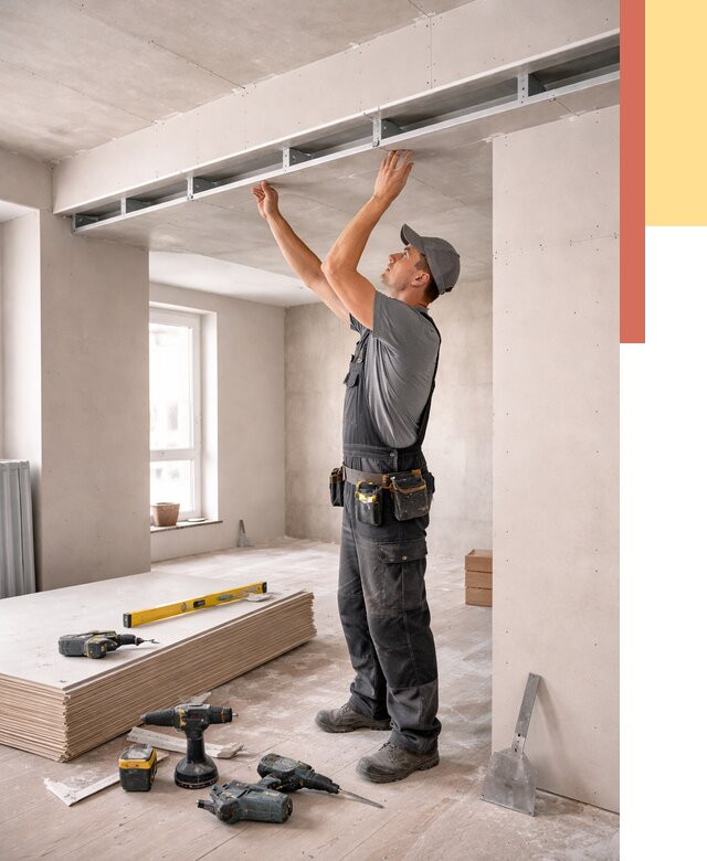 Потолок из гипсокартона с нишей в Наро-Фоминске от 1281 руб. под ключ | ОТДЕЛОЧНИК-Нр-