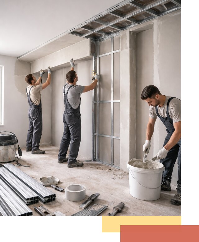 Монтаж потолка из гипсокартона с нишей в Наро-Фоминске