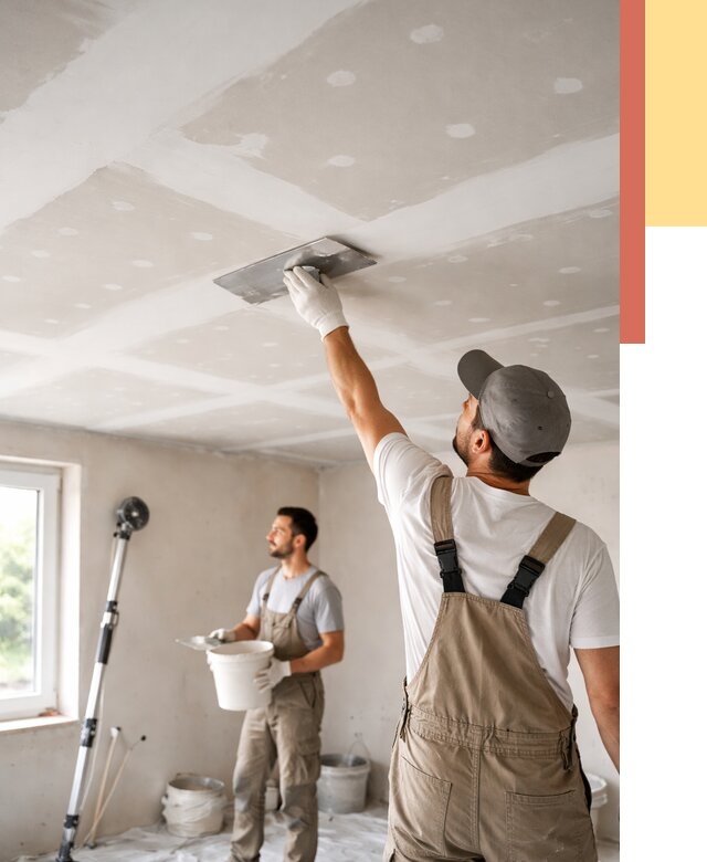 Шпаклевка потолка из гипсокартона в Наро-Фоминске от 3278 руб./м2 — услуги под ключ | ОТДЕЛОЧНИК-Нр-
