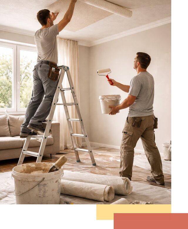 Поклейка обоев на потолок в Наро-Фоминске — качественно и быстро