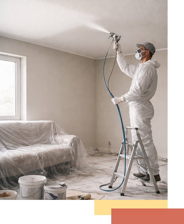 Покраска потолка краскопультом в Наро-Фоминске быстро и качественно