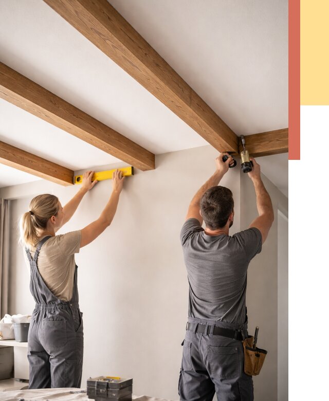 Монтаж декоративных балок на потолок в Наро-Фоминске от 4303 руб. — ОТДЕЛОЧНИК-Нр-